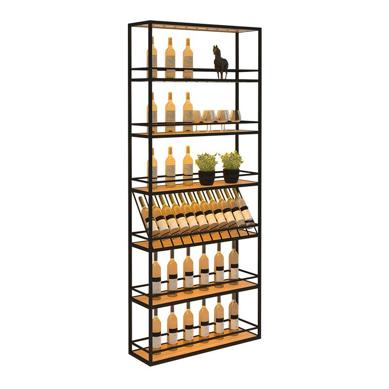 Porte-bouteille à vin industriel en bois Fabriqué le support de bouteille en bois en noir mat
