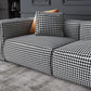 Stof moderne HoundStooth Patroon Sofa Tuxedo Arm Sofa met kussens