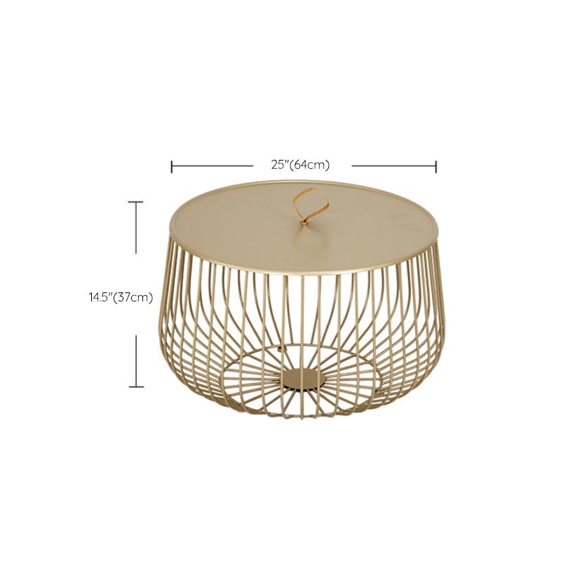 Contemporary Round Top Cocktail Table with Frame Base in Iron Clearhalo 'Coffee & Accent Tables' 'Coffee Tables' 'coffee_tables' 'furn' 'furn_coffee_tables' 'Furniture' 'Living Room Furniture' 1200x1200_8cc752f8-95c8-4368-92ce-468d4c4d6089
