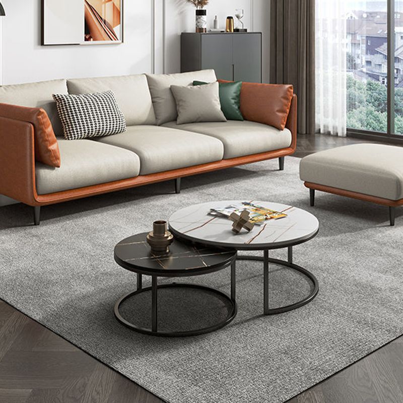 Modern Style Square Armrest Sponge Cushions Fill The Green and White/orange and White Sofa Clearhalo 'furn' 'furn_sofas' 'Furniture' 'furniture_sofas' 'kitchen' 'kitchen_sofas' 'Living Room Furniture' 'Sofa' 'sofas' 1200x1200_8cc7e7a2-1030-4ebb-8514-12657bf3d581