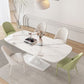 Modern Pedestal Dining Table Rectangle Stone Dining Table for Dining Room Clearhalo 'Dining Tables & Seating' 'Dining Tables' 'dining_table' 'furn' 'furn_dining_table' 'Furniture' 'Kitchen & Dining Furniture' 1200x1200_8cc93560-9795-4931-ba63-57aa8e7aded2