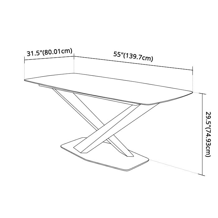 Contemporary Sintered Stone Top Dining Room Set with Rectangle Table and Pedestal Base Dinette Set Clearhalo 'Dining Room Sets' 'Dining Tables & Seating' 'dining_room_set' 'furn' 'furn_dining_room_set' 'Furniture' 'furniture_dining_room_set' 'Kitchen & Dining Furniture' 'kitchen&dining_furn' 'kitchen' 1200x1200_8cca38e3-7734-4f48-829e-c0851c2308ab