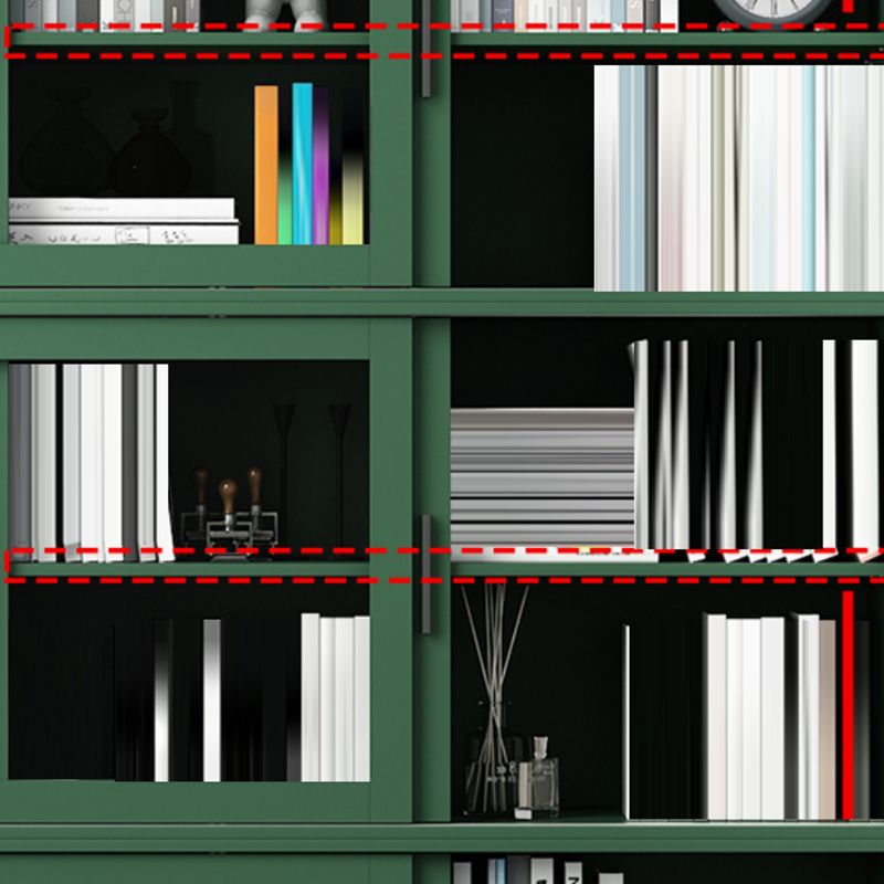 Scandinavian Standard Bookcase Engineered Wood Green Bookshelf with Cabinets Clearhalo 'Bookcases' 'furn' 'furn_bookcases' 'Furniture' 'Office Furniture' 1200x1200_8ccaf470-a4d7-41dc-b511-766a17dfece3