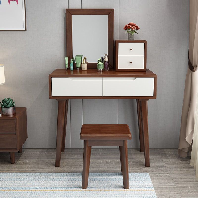 4 laden ijdelheid set 15,74 "brede massief houten make-up ijdelheid met ontlasting