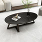 Cross Legs Coffee Table Slate Oval Coffee Table for Living Room