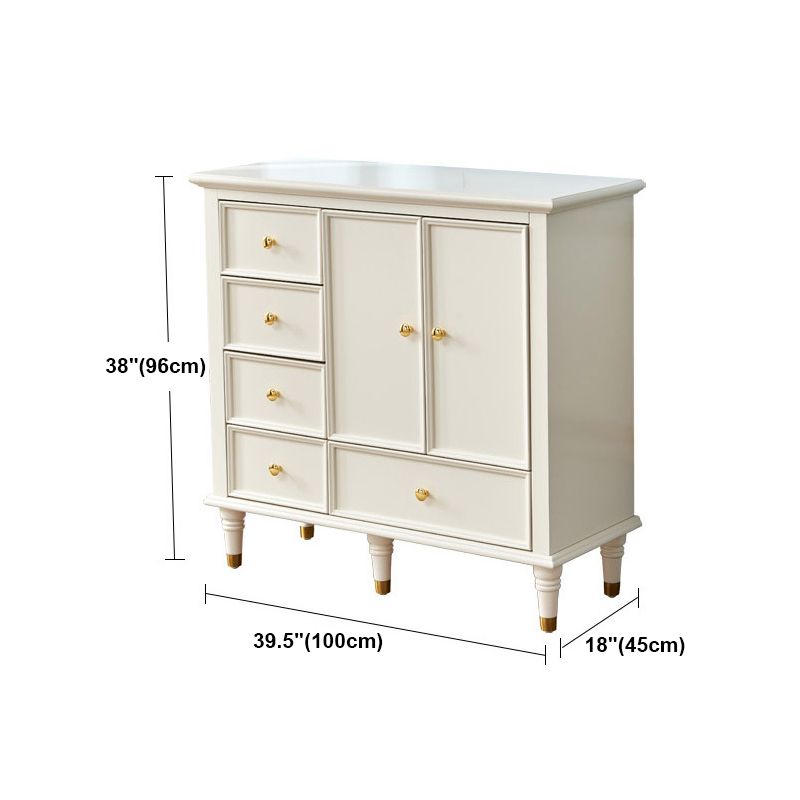 Modern Engineered Wood Buffet Sideboard 2-Door Dining Room Buffet Server in White Clearhalo 'buffet_sideboard' 'Buffets & Sideboards' 'furn' 'furn_buffet_sideboard' 'Furniture' 'Kitchen & Dining Furniture' 1200x1200_8cccf4ad-c856-4a28-bab6-a0b5394de502