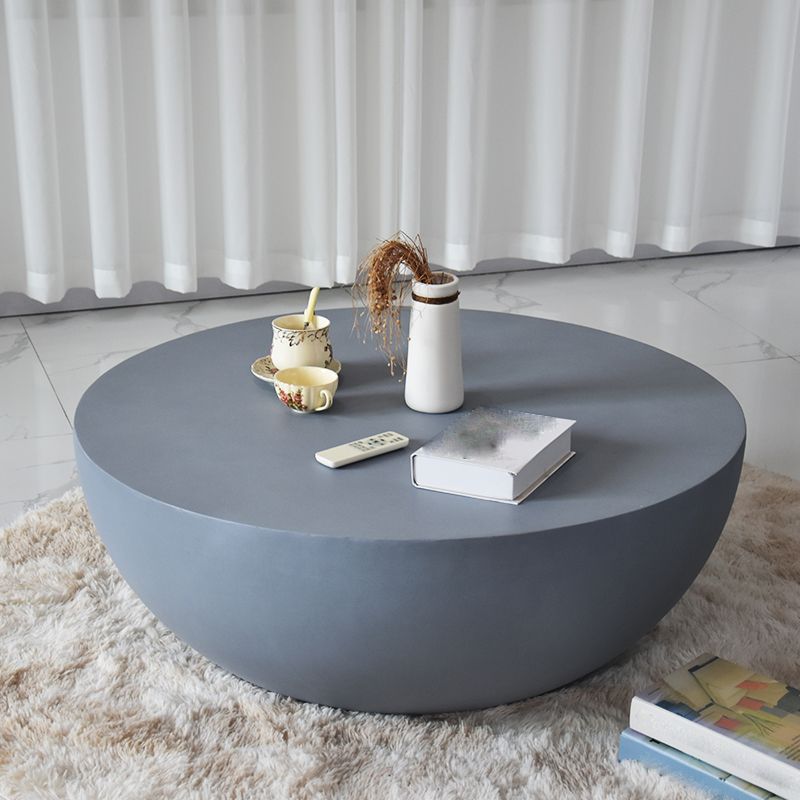 Modern Concrete Black Cocktail Table Round Coffee Table - White Clearhalo 'Coffee & Accent Tables' 'Coffee Tables' 'coffee_tables' 'furn' 'furn_coffee_tables' 'Furniture' 'Living Room Furniture' 1200x1200_8ccd1239-318c-48d2-8f62-13a8aef63ec2