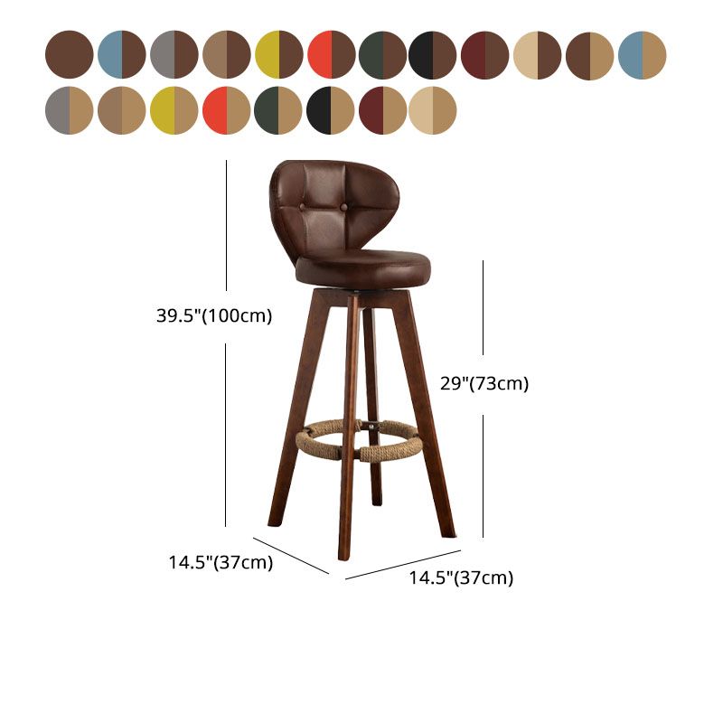 Modern Rubberwood Solid Wood Bar Stool Matte Finish Home Stool Clearhalo 'Bar Furniture' 'Bar Stools' 'bar_stools' 'furn' 'furn_bar_stools' 'Furniture' 'furniture_bar_stools' 'Kitchen & Dining Furniture' 1200x1200_8ccd3768-8743-4abf-b6ed-6b9da311df68