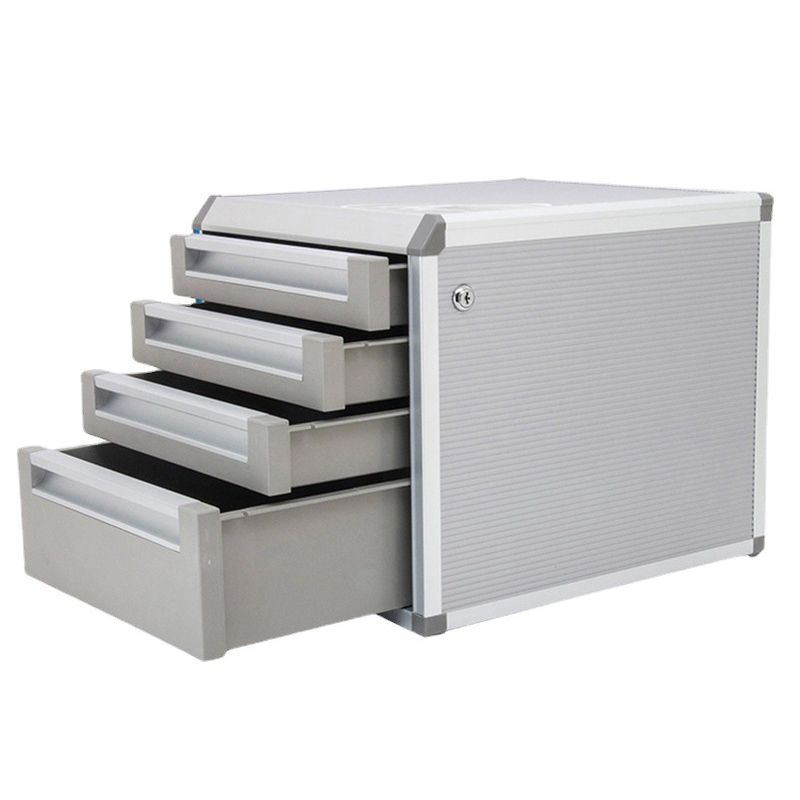 Mobile moderno mobile laterale di cassetti argento per la casa o l'ufficio