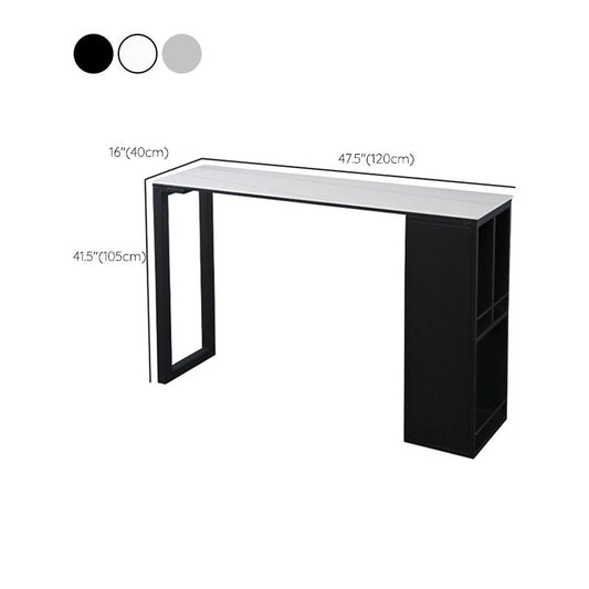 Tavolo da pranzo in metallo di rettangolo di pietra sinterizzata con scaffali di conservazione