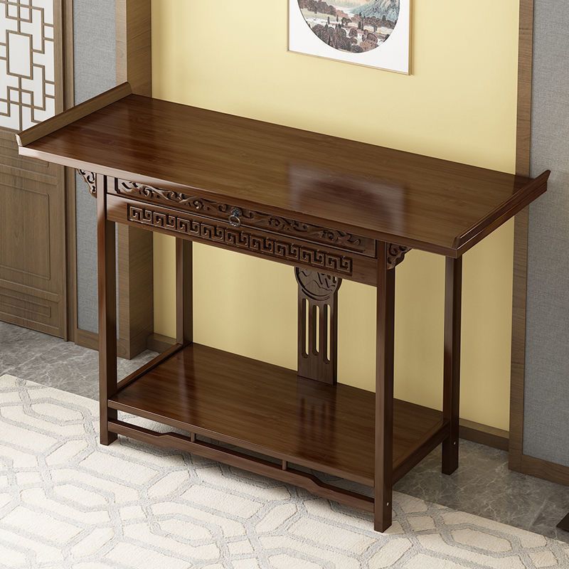 Mid-Century Modern Console Table Storage Solid Wood Console Sofa Table