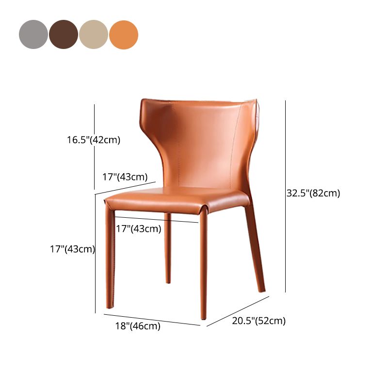 Contemporary Kitchen Leather Dining Chair Wingback Parsons Chair Clearhalo 'Dining Chairs' 'Dining Tables & Seating' 'dining_chair' 'furn' 'furn_dining_chair' 'Furniture' 'furniture_dining_chair' 'Kitchen & Dining Furniture' 1200x1200_8ccf29ec-e55c-46b7-ba7f-1fc2daea0e3a