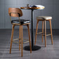 Leather Bar Stools with Wood Frame Contemporary Armless Stools for Home