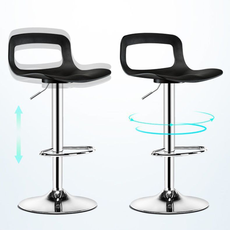 Plastic Low Back Barstools Adjustable Height Bar Stools with Metal Base Clearhalo 'Bar Furniture' 'Bar Stools' 'bar_stools' 'furn' 'furn_bar_stools' 'Furniture' 'Kitchen & Dining Furniture' 1200x1200_8ccfdfe6-27b8-4a08-8363-b98dd9146812