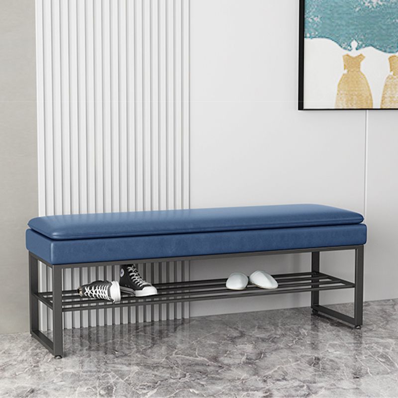 Modern Entryway Bench Cushioned Rectangle Metal Seating Bench Clearhalo 'Benches' 'Chairs & Seating' 'furn' 'furn_benches' 'Furniture' 'Living Room Furniture' 1200x1200_8cd07ef7-be01-46e7-9c85-031c5cae91ff