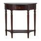 Solid Wood Half Moon Console Table 1-drawer End Table for Hall