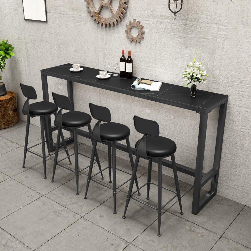 Black Sintered Stone Bar Table Dining Table for Kitchen Living Room Coffee Room Clearhalo 'Bar Furniture' 'Bar Tables' 'bar_tables' 'furn' 'furn_bar_tables' 'Furniture' 'Kitchen & Dining Furniture' 1200x1200_8cd2748a-af30-4f0f-8848-5508fc10f70c