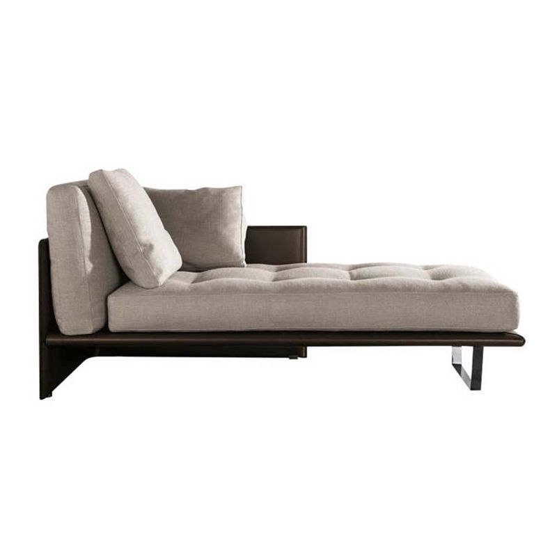 Wood and Leather Frame Cushioned Chaise Lounge Couch - 66.9" W Clearhalo 'Chairs & Seating' 'Chaise Lounge' 'chaise_lounge' 'furn' 'furn_chaise_lounge' 'Furniture' 'Living Room Furniture' 1200x1200_8cd2f918-c215-44e0-aaad-6573749f38e4