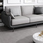 Scandinavian Sofa Faux Leather Gray Pillows Living Room Standard Seating