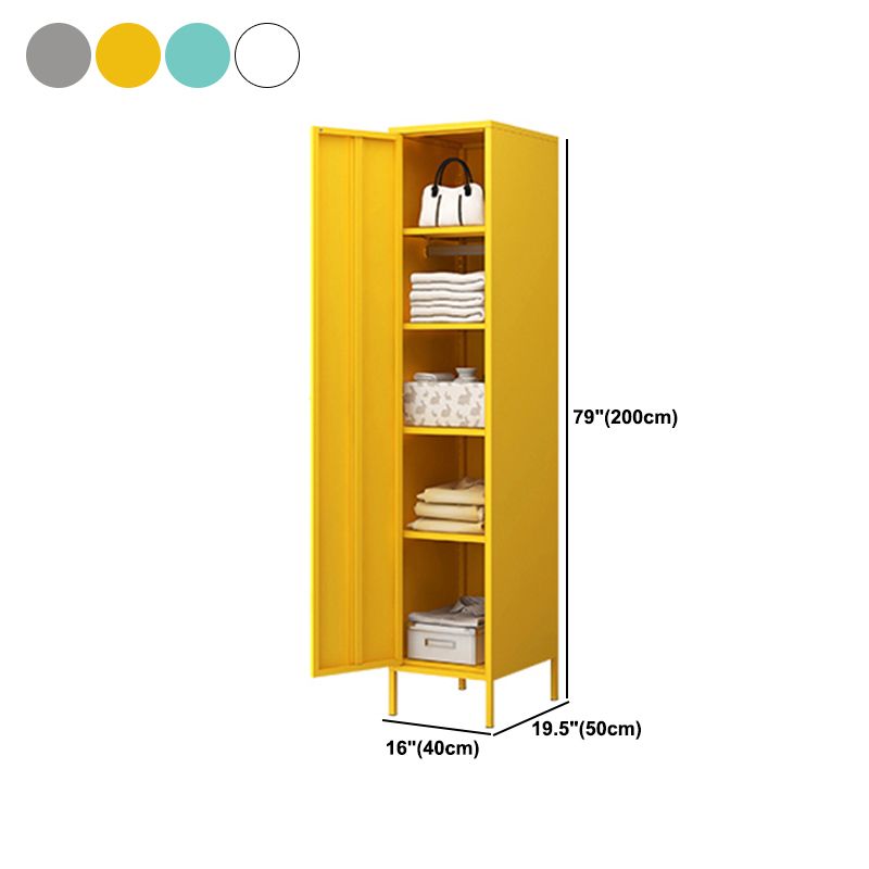 Contemporary Style Metal Wardrobe Adjustable Shelves Wardrobe Closet with Legs