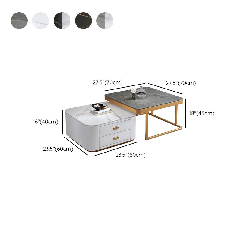 Square Coffee Table Glass Top Coffee Table Set for Living Room Clearhalo 'Coffee & Accent Tables' 'Coffee Tables' 'coffee_tables' 'furn' 'furn_coffee_tables' 'Furniture' 'Living Room Furniture' 1200x1200_8cd56b2e-4469-4de2-a072-4171d66e9307