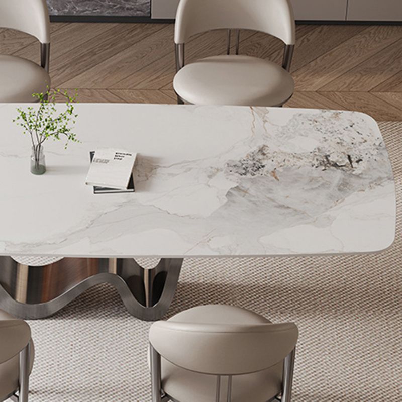 Kitchen Dinner Table Dining Room Stone Rectangle Dining Table Clearhalo 'Dining Tables & Seating' 'Dining Tables' 'dining_table' 'furn' 'furn_dining_table' 'Furniture' 'Kitchen & Dining Furniture' 1200x1200_8cd61377-9ebc-4502-9efd-761eac44667b