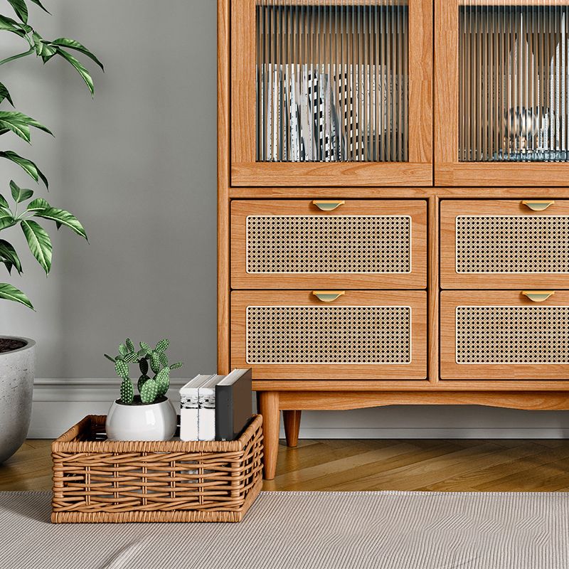 TABELLO DI SIDEBITÀ MODERNA CHE IN LEGNO SOLIDE 70 "H buffet da pranzo con armadi e cassetti