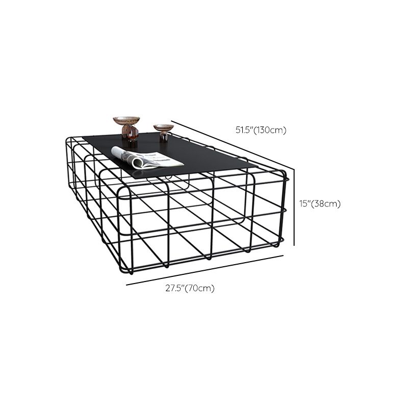 Mid-Century Modern Black Cocktail Table in Iron 1 Coffee Table Clearhalo 'Coffee & Accent Tables' 'Coffee Tables' 'coffee_tables' 'furn' 'furn_coffee_tables' 'Furniture' 'Living Room Furniture' 1200x1200_8cdb4db1-c6fa-4e3d-944c-d48ddf7478a3