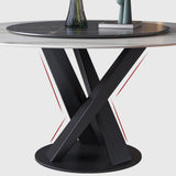 Contemporary Sintered Stone Round Dining Table Kitchen Standard Dining Table with Pedestal Base Clearhalo ' dining_table' 'Dining Tables & Seating' 'Dining Tables' 'furn' 'furn_dining_table' 'Furniture' 'furniture_dining_table' 'Kitchen & Dining Furniture' 'kitchen&dining_furn' 'kitchen' 'kitchen_dining_table' 1200x1200_8cdb7575-3b34-4884-851f-8d89a40f6ec5