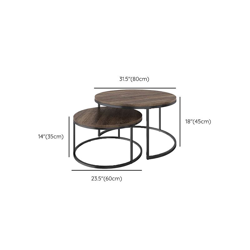 Table basse contemporaine Table de cocktail ronde en bois massif