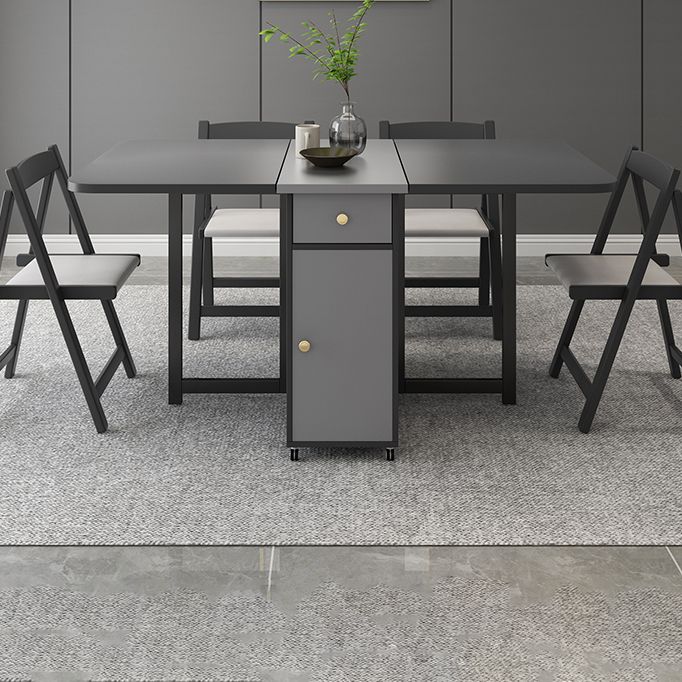Rectangle Mid-Century Modern Dining Table Drop-Leaf Table with Ash Solid Wood Base,59"L x 29.1"H Clearhalo ' dining_table' 'Dining Tables & Seating' 'Dining Tables' 'furn' 'furn_dining_table' 'Furniture' 'furniture_dining_table' 'Kitchen & Dining Furniture' 'kitchen&dining_furn' 'kitchen' 'kitchen_dining_table' 1200x1200_8cdcc13e-6bf9-4136-8ea5-16fb2fb64deb