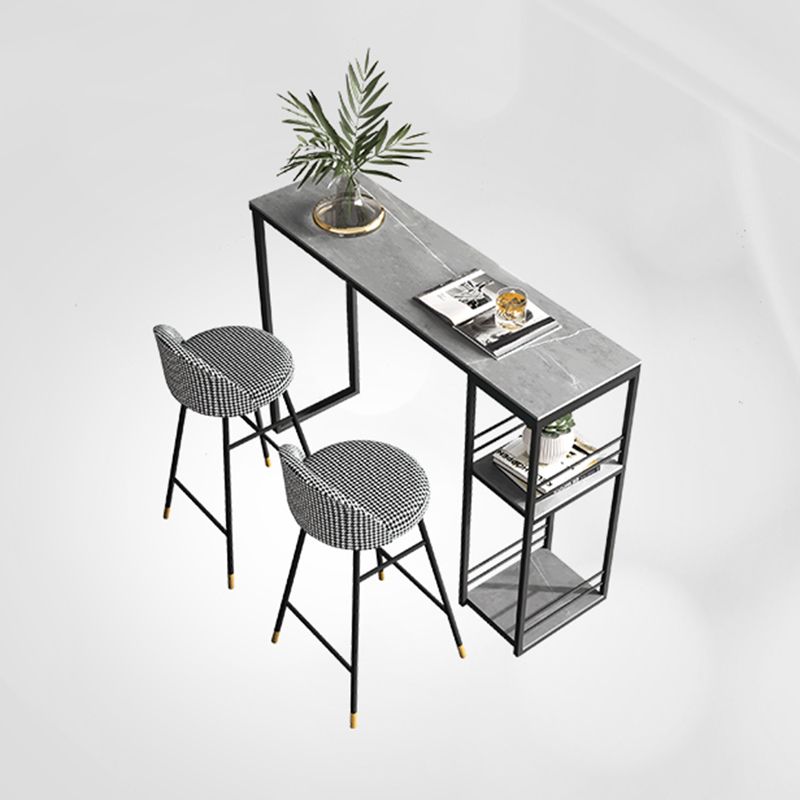 Industrial Stone Bar Dining Table Rectangle Bar Dining Table with Sled Base Clearhalo 'Bar Furniture' 'Bar Tables' 'bar_tables' 'furn' 'furn_bar_tables' 'Furniture' 'Kitchen & Dining Furniture' 1200x1200_8cdd4aea-e807-4d44-ae03-4725ef004dc6