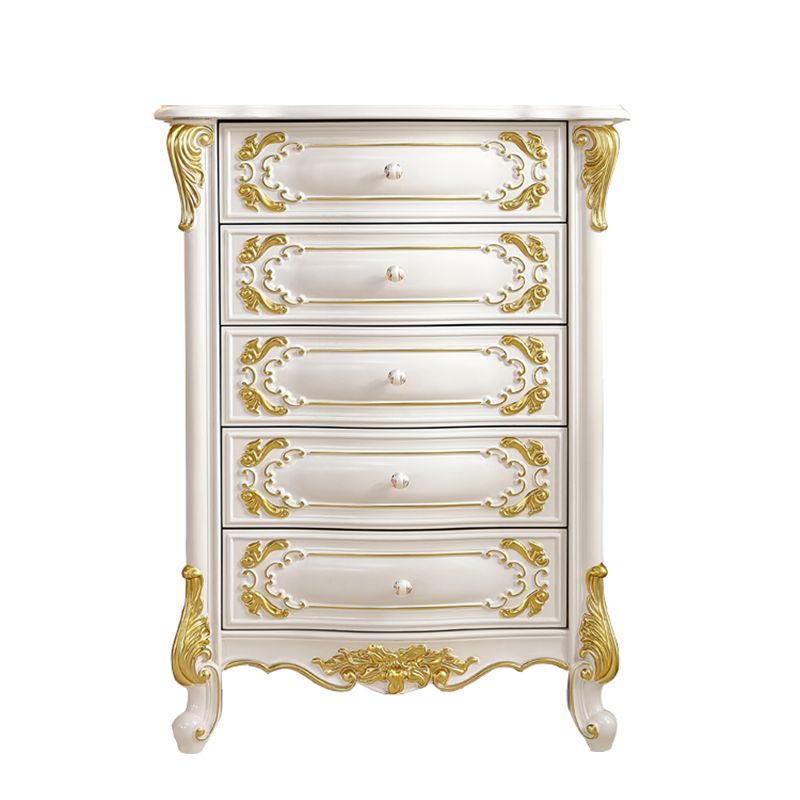 Glam Vertical Lingerie Chest Rubber Wood Storage Dresser for Home