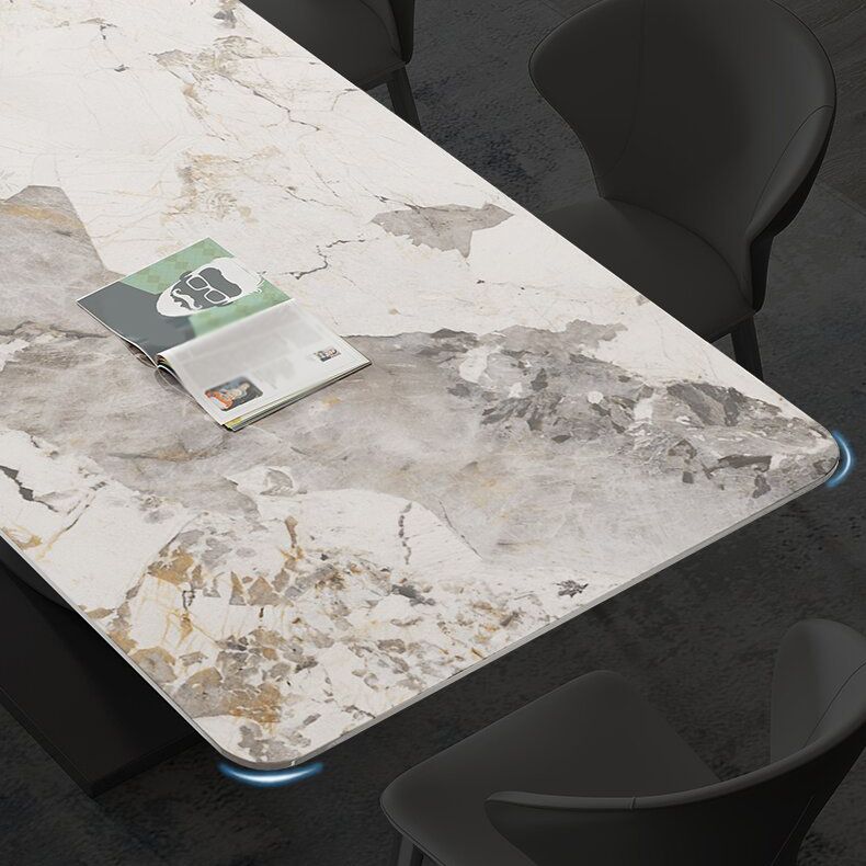 Designer Style Sintered Stone Top Dining Set 1/2/4/5/7 Pieces Dining Table with Chairs Clearhalo 'Dining Room Sets' 'Dining Tables & Seating' 'dining_room_set' 'furn' 'furn_dining_room_set' 'Furniture' 'furniture_dining_room_set' 'Kitchen & Dining Furniture' 1200x1200_8cdeb017-b942-4441-ad9b-d5c6acc6cc75