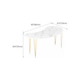 Glam White Curbe Writing Desk Home bureau avec des jambes en métal