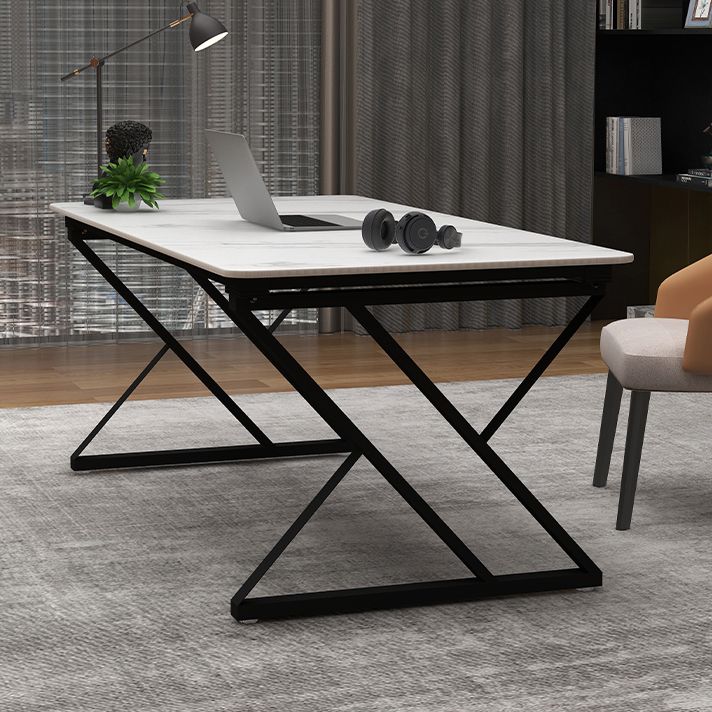 Contemporary Rectangular Writing Desk Stone Sled Base Office Desk Clearhalo 'furn' 'furn_office_desk' 'Furniture' 'furniture_office_desk' 'Office Desks' 'Office Furniture' 'office_desk' 1200x1200_8cdf1d29-6b0b-434c-ba38-b55c15299c7a
