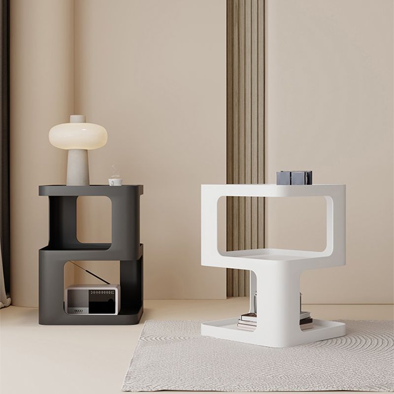 Ultra-Modern Side End Snack Table with Metal Shelves Bedroom Side Table Clearhalo 'Coffee & Accent Tables' 'End & Side Tables' 'end_side_tables' 'furn' 'furn_end_side_tables' 'Furniture' 'Living Room Furniture' 1200x1200_8cdf38b6-d15a-4033-b0b8-94412527cafd