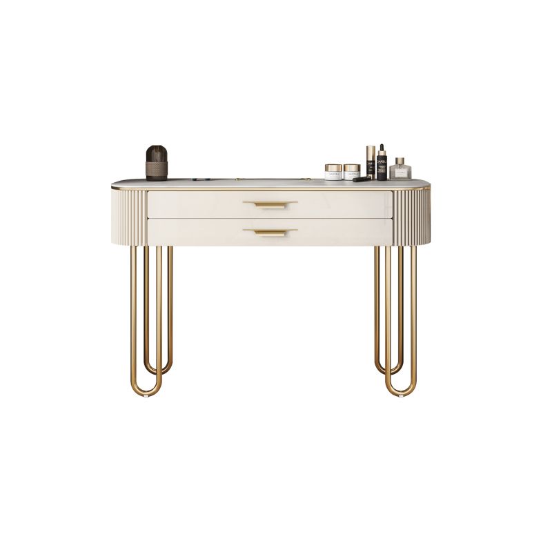 Stone Top Make -up Eitelkeit Metall und technischer Holzverkederstisch