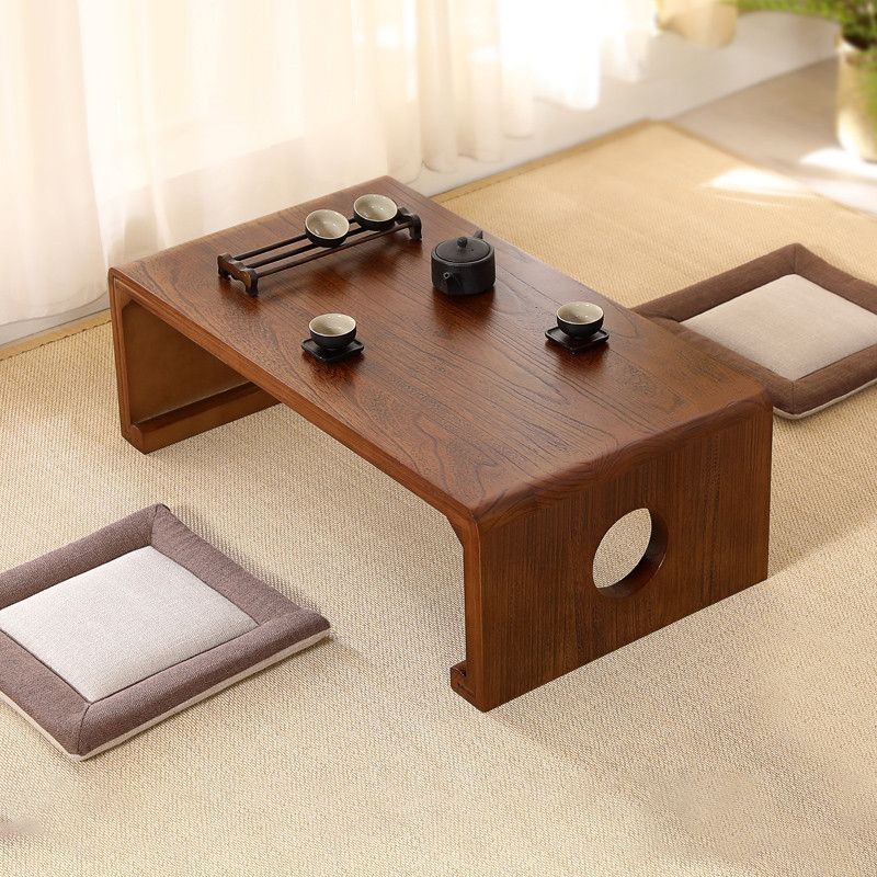 Nordic Cocktail Table Sled Solid Wood Rectangle Single Coffee Table