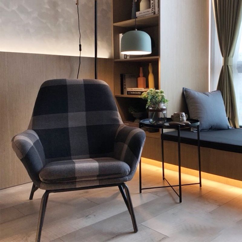 Linen Accent Chair Arms Included Accent Room Chair with Ottoman, 28.34" Wide Clearhalo 'Accent Chairs' 'accent_chairs' 'Chairs & Seating' 'furn' 'furn_accent_chairs' 'Furniture' 'Living Room Furniture' 1200x1200_8cdfd909-e17a-43b1-b3de-2c418d4c1952