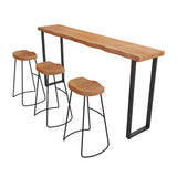 Tableau de pub à barre rectangle 1/4 pcs en bois massif et tabourets et tabourets