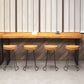 Mesa de barra de madera maciza rectángulo industrial Juego de 1/5 piezas de mesa con heces