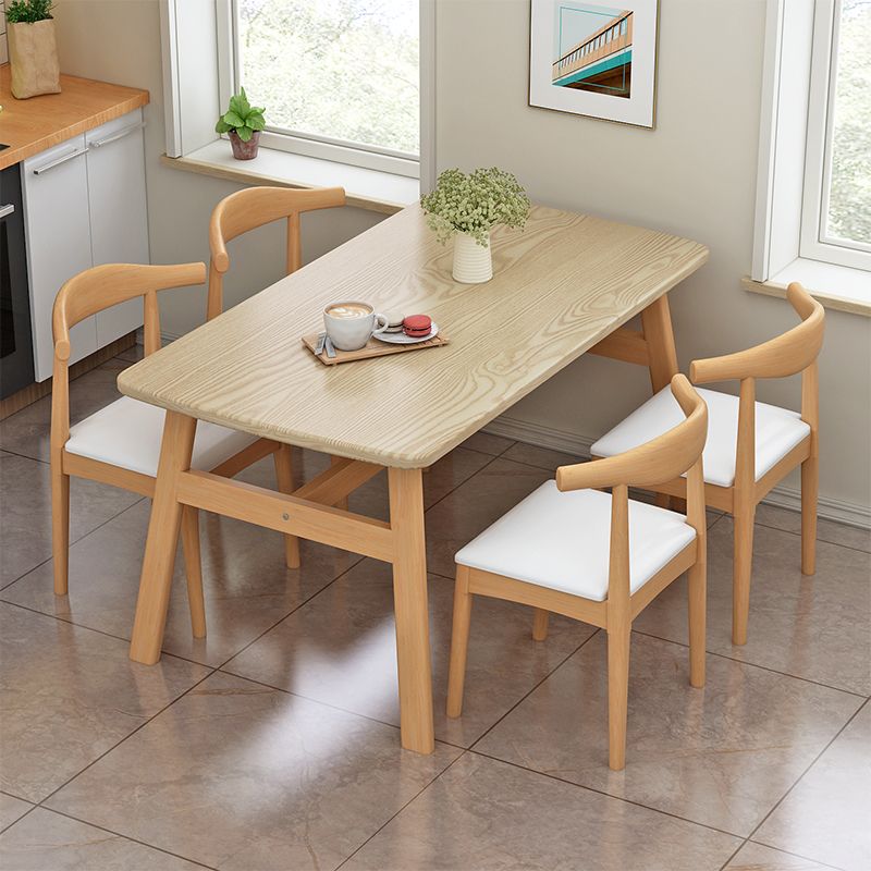 Rectangular Natural Oak Dining Table Wooden Tabletop with Metal Legs Clearhalo 'Dining Tables & Seating' 'Dining Tables' 'dining_table' 'furn' 'furn_dining_table' 'Furniture' 'Kitchen & Dining Furniture' 1200x1200_8ce52e49-7a4d-4fe5-8fa5-249c0604e49e