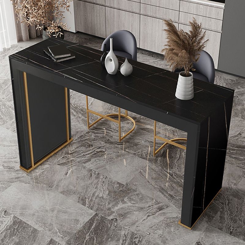 Tavolo da pub contemporaneo con tavolo da bar in pietra finita a doppio piedistallo