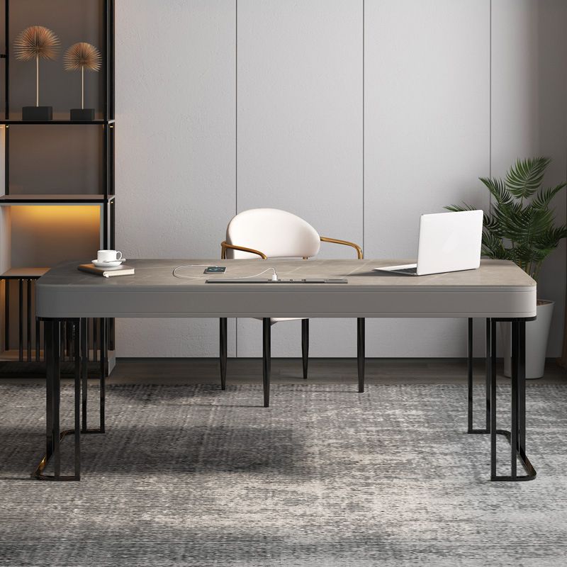 Escritorio ejecutivo moderno de 25 "de ancho escritorio de oficina rectangular de 2 cavadores