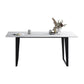 Table Industrielle Base Luge Rectangulaire Table Fixe Blanche en Pierre Frittée
