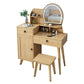 Rubberwood Vanity Set with Stool and Mirror Scandinavian Drawers Dresser Clearhalo 'Bedroom Furniture' 'furn' 'furn_makeup_vanities' 'Furniture' 'Makeup Vanities' 'makeup_vanities' 1200x1200_8ce9c39d-21fc-4f6c-8000-1b7b7e4a943b