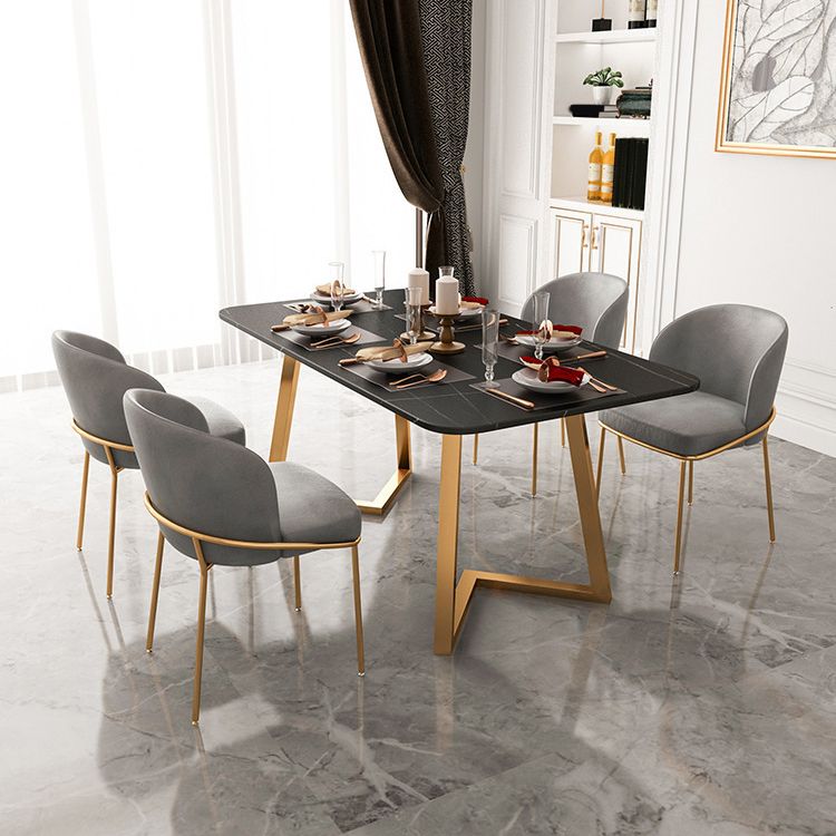 Rectangular Dining Table Set 1/2/5/7 Pieces Metal Dinette Set for Kitchen Clearhalo 'Dining Room Sets' 'Dining Tables & Seating' 'dining_room_set' 'furn' 'furn_dining_room_set' 'Furniture' 'Kitchen & Dining Furniture' 1200x1200_8ceb16f3-41a3-40de-b2c0-49eab99b3d3c