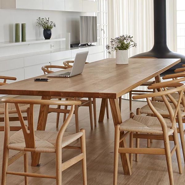 Tavolo da pranzo rettangolare con treppiede Tavolo da pranzo in legno massello
