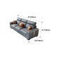Dark Gray Faux Leather Sectional Sofa Stain-Resistant Sofa for Living Room